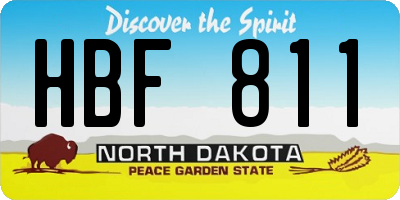 ND license plate HBF811