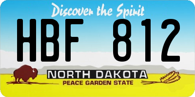 ND license plate HBF812