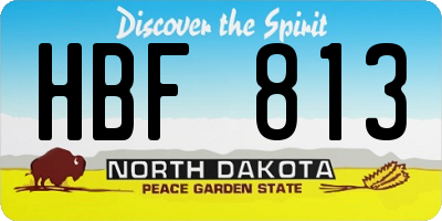 ND license plate HBF813