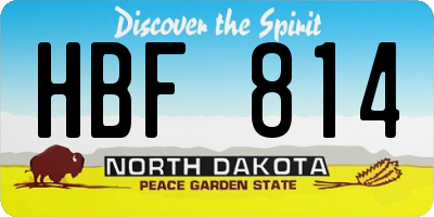 ND license plate HBF814