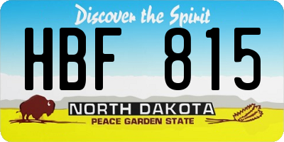 ND license plate HBF815