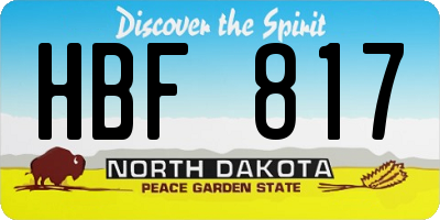 ND license plate HBF817