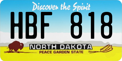 ND license plate HBF818