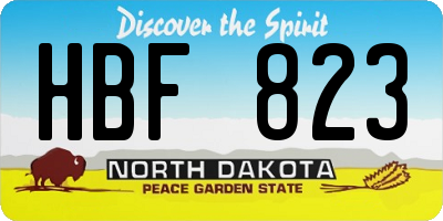 ND license plate HBF823