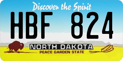 ND license plate HBF824