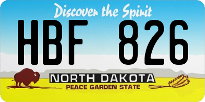 ND license plate HBF826