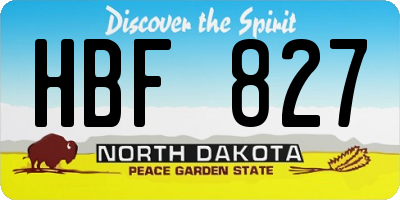 ND license plate HBF827