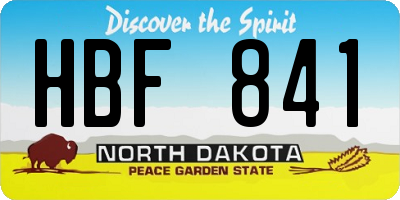 ND license plate HBF841