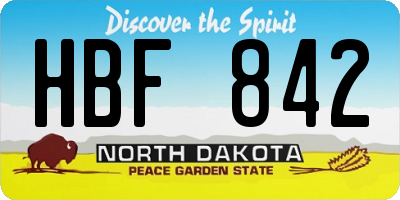 ND license plate HBF842