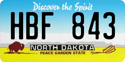 ND license plate HBF843