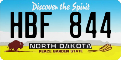 ND license plate HBF844