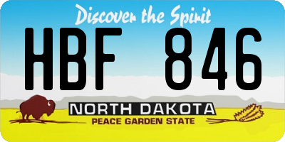 ND license plate HBF846