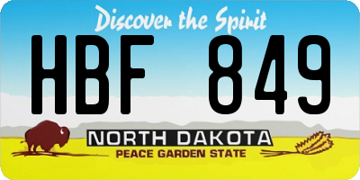 ND license plate HBF849