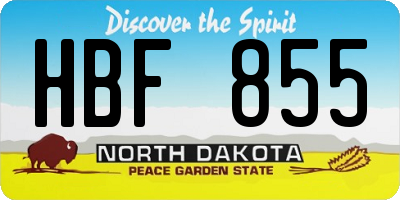 ND license plate HBF855