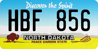ND license plate HBF856