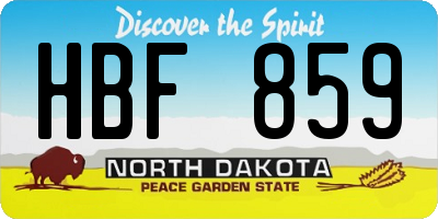 ND license plate HBF859