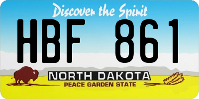 ND license plate HBF861