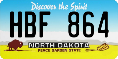 ND license plate HBF864
