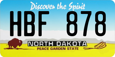 ND license plate HBF878