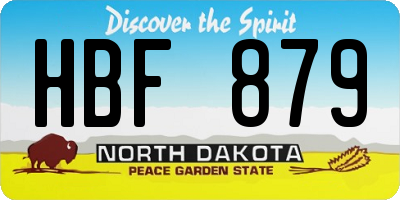 ND license plate HBF879