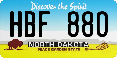 ND license plate HBF880