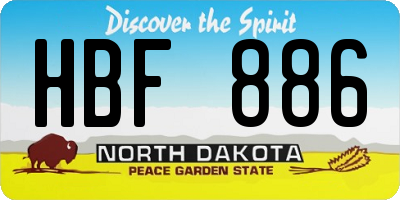 ND license plate HBF886