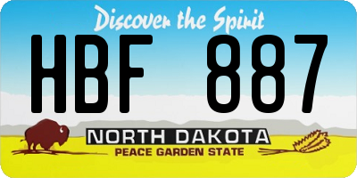 ND license plate HBF887