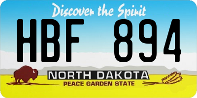ND license plate HBF894