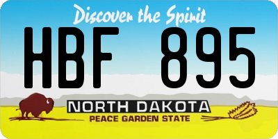 ND license plate HBF895
