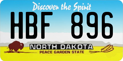 ND license plate HBF896