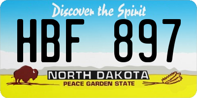 ND license plate HBF897