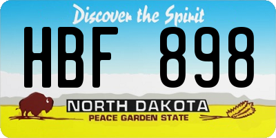 ND license plate HBF898