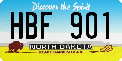 ND license plate HBF901