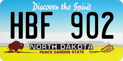 ND license plate HBF902