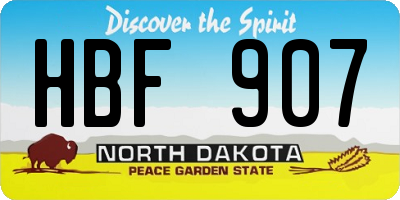 ND license plate HBF907