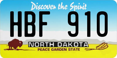 ND license plate HBF910