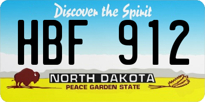 ND license plate HBF912