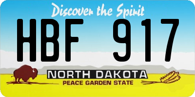 ND license plate HBF917