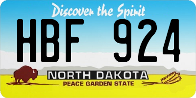 ND license plate HBF924