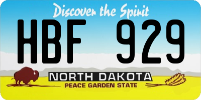 ND license plate HBF929