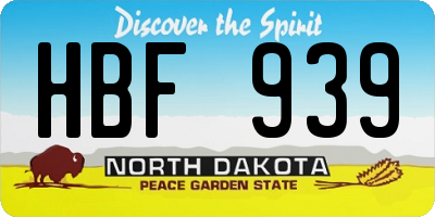 ND license plate HBF939