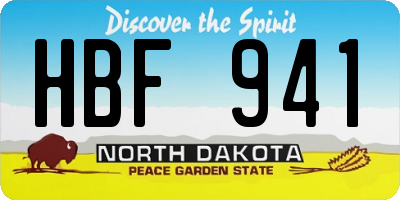 ND license plate HBF941