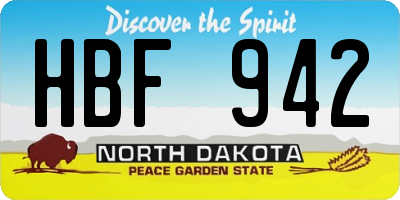 ND license plate HBF942