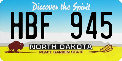 ND license plate HBF945