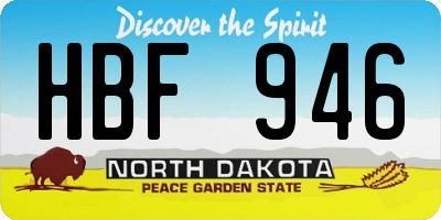 ND license plate HBF946