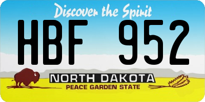 ND license plate HBF952