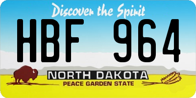 ND license plate HBF964