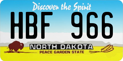 ND license plate HBF966