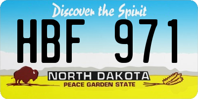 ND license plate HBF971
