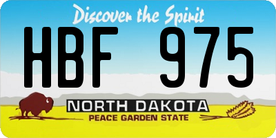 ND license plate HBF975